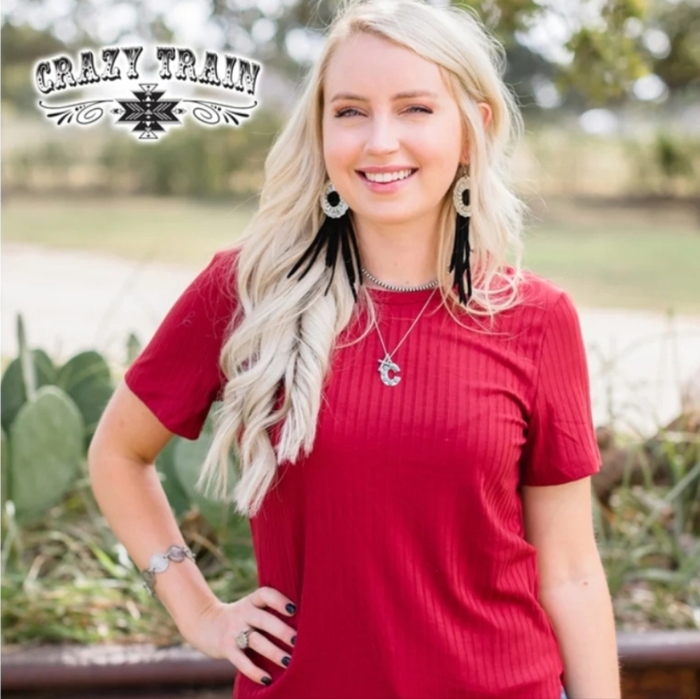 Crazy Train Solid Choice Maroon top
